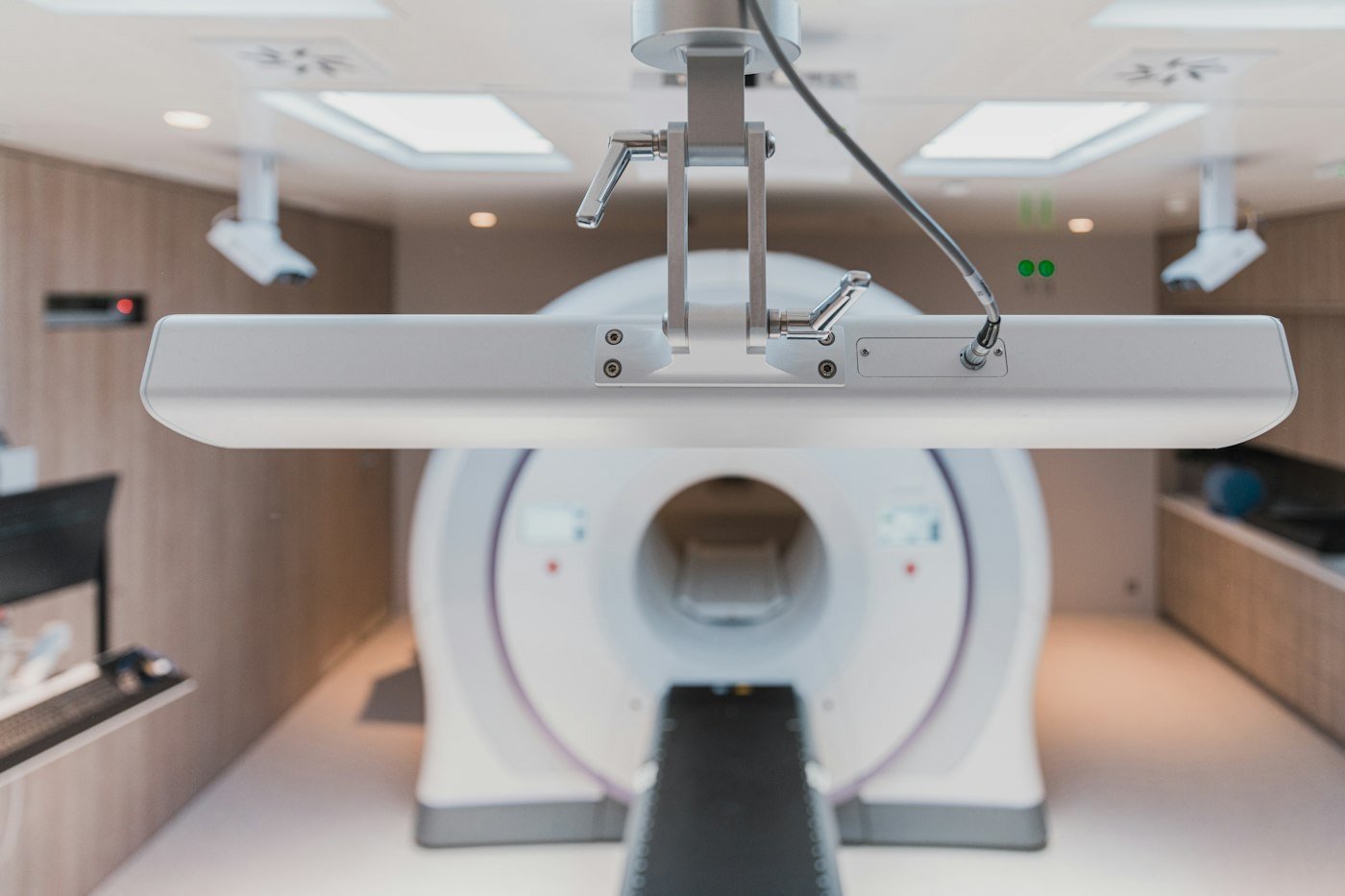 Medical imaging machine in a diagnostic suite