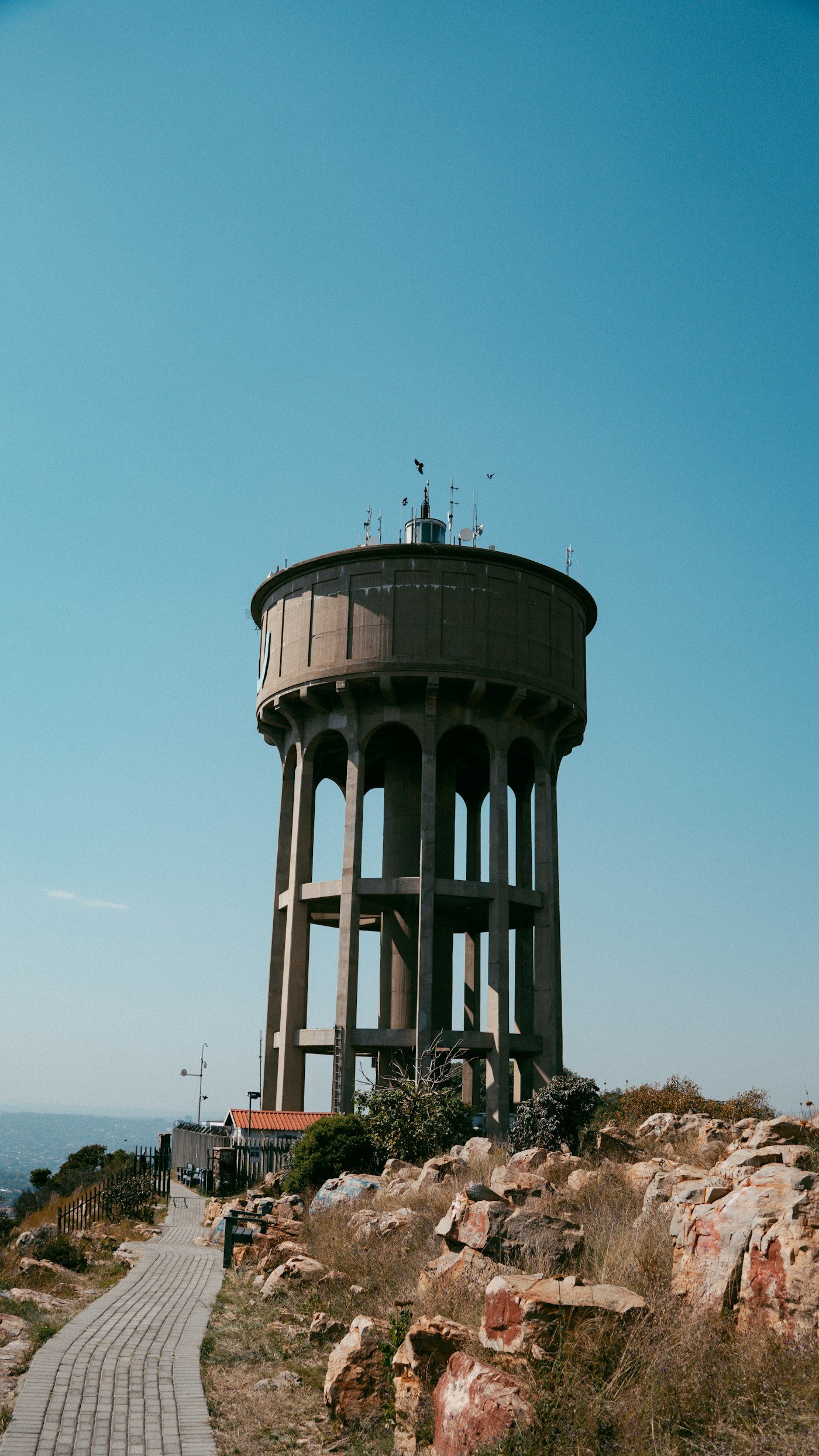 Concrete water tower in Johannesburg, South Africa