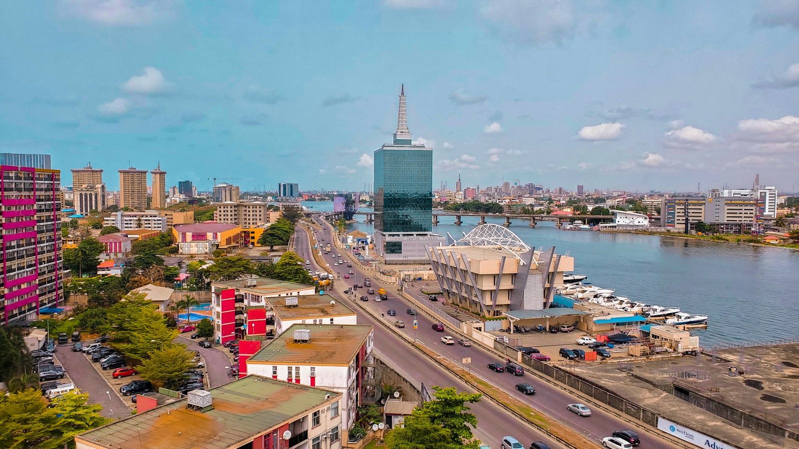 Civic Towers on the Lagos lagoon at Lekki