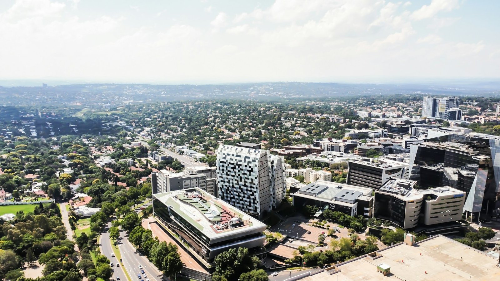 Aerial view of Sandton, Johannesburg
